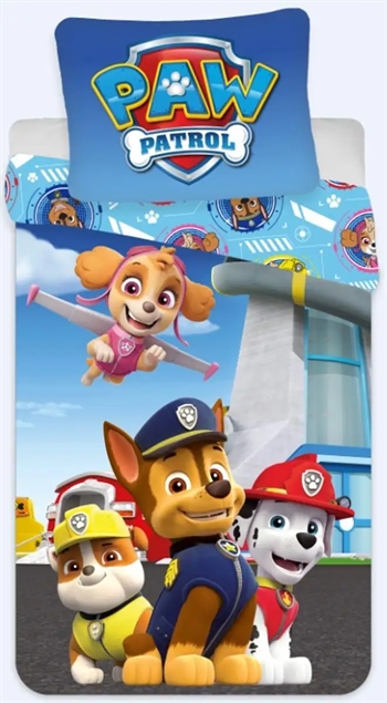 Billede af Paw Patrol sengetøj - Junior 100x140 cm - 2 i 1 design - 100% bomulds sengesæt